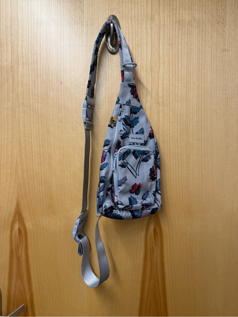 Vera Bradley Gray Floral Crossbody Sling Bag